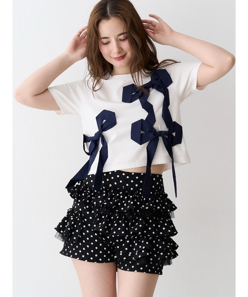 CALNAMUR(カルナムール)の「ドットティアードパンツ(その他パンツ・レディース・ホワイト/ブラック・SMALL/MEDIUM)」の3枚目の写真