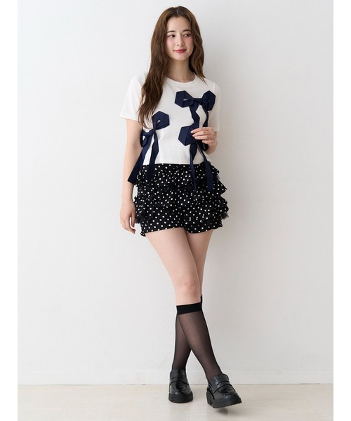 CALNAMUR(カルナムール)の「ドットティアードパンツ(その他パンツ・レディース・ホワイト/ブラック・SMALL/MEDIUM)」の9枚目の写真