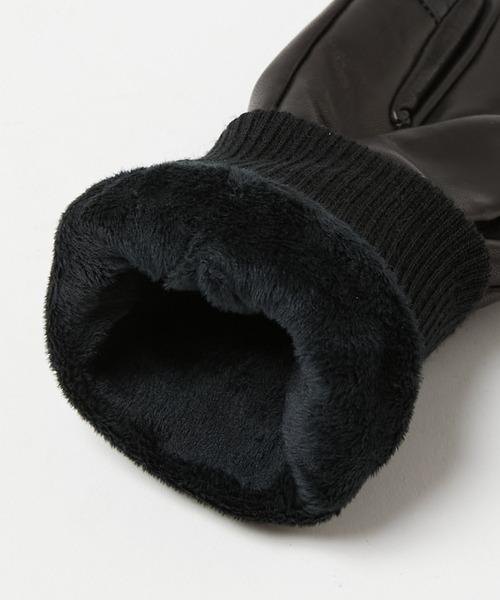 KATHARINE HAMNETT LONDON （キャサリンハムネットロンドン）の「KATHARINE HAMNETT LONDON/キャサリンハムネットロンドン 本革レザーグローブベルト付き（タッチパネル対応）KHM-1015（手袋・メンズ・ブラック/ダークブラウン・25/23/26/24）」の12枚目の写真