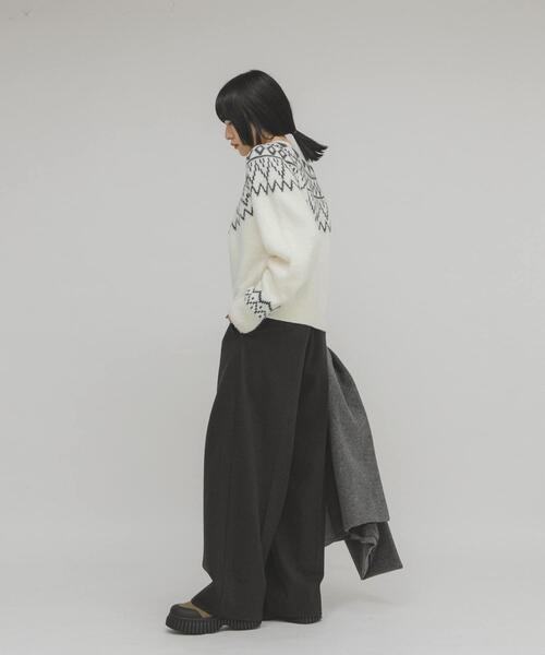 KBF（ケイビーエフ）の「ノルディックニット（ニット/セーター・レディース・ボルドー/グレー/アイボリー・ONE）」の9枚目の写真