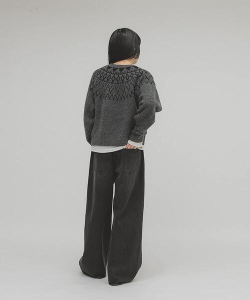 KBF（ケイビーエフ）の「ノルディックニット（ニット/セーター・レディース・ボルドー/グレー/アイボリー・ONE）」の11枚目の写真