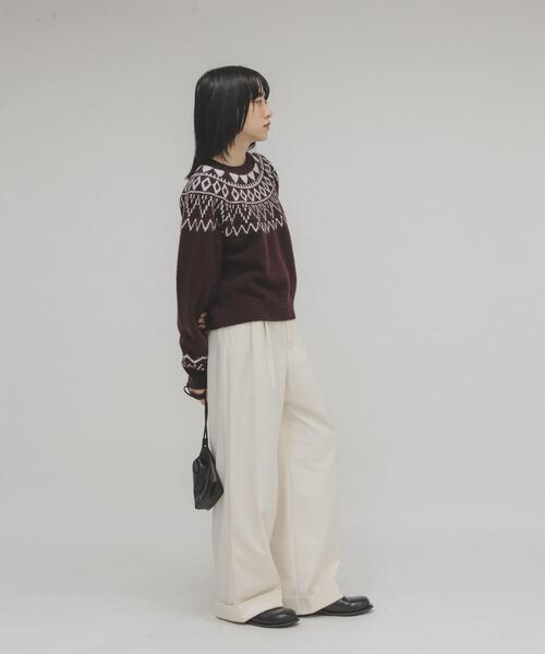 KBF（ケイビーエフ）の「ノルディックニット（ニット/セーター・レディース・ボルドー/グレー/アイボリー・ONE）」の20枚目の写真