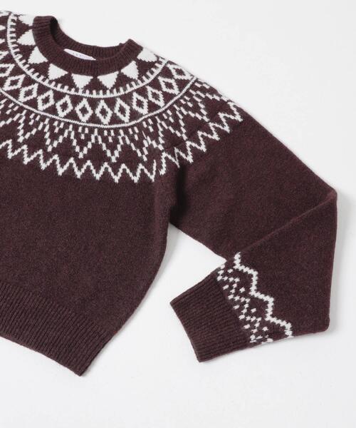 KBF（ケイビーエフ）の「ノルディックニット（ニット/セーター・レディース・ボルドー/グレー/アイボリー・ONE）」の22枚目の写真