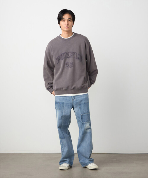 Purple&Yellow(パープルアンドイエロー)の「フロストアップリケ裏毛プルオーバー(Tシャツ/カットソー・メンズ・ブラック/ミント/パープル・MEDIUM/SMALL/LARGE)」の15枚目の写真