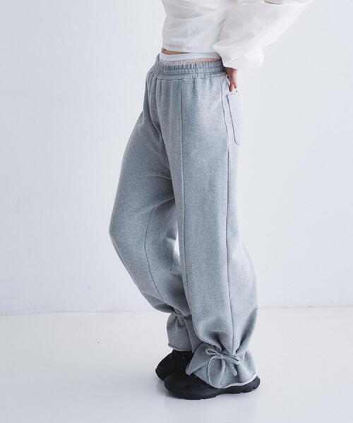 CODE A（コードエー）の「【Re】ribbon sweat pants（その他パンツ・レディース・ライトグレー/オフホワイト・34/38/36）」の2枚目の写真