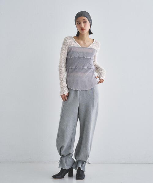 CODE A（コードエー）の「【Re】ribbon sweat pants（その他パンツ・レディース・ライトグレー/オフホワイト・34/38/36）」の14枚目の写真