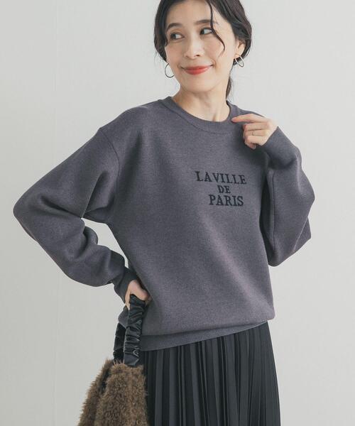 URBAN RESEARCH DOORS（アーバンリサーチドアーズ）の「ロゴソフトニットプルオーバー| 大人カジュアル/ロゴニット/ジャガード/冬（ニット/セーター・レディース・ネイビー/チャコールグレー/ライトベージュ・FREE）」の16枚目の写真