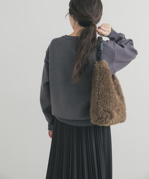 URBAN RESEARCH DOORS（アーバンリサーチドアーズ）の「ロゴソフトニットプルオーバー| 大人カジュアル/ロゴニット/ジャガード/冬（ニット/セーター・レディース・ネイビー/チャコールグレー/ライトベージュ・FREE）」の18枚目の写真