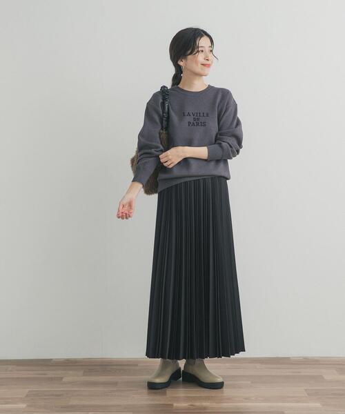 URBAN RESEARCH DOORS（アーバンリサーチドアーズ）の「ロゴソフトニットプルオーバー| 大人カジュアル/ロゴニット/ジャガード/冬（ニット/セーター・レディース・ネイビー/チャコールグレー/ライトベージュ・FREE）」の21枚目の写真