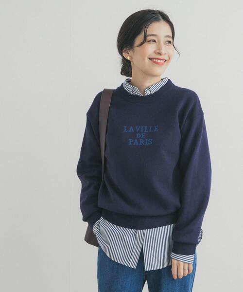 セール】ロゴソフトニットプルオーバー| 大人カジュアル/ロゴニット