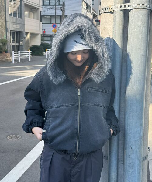 SEQUENZ（シークエンズ）】FUR DENIM HOODIE JKT / デニム ジャケット