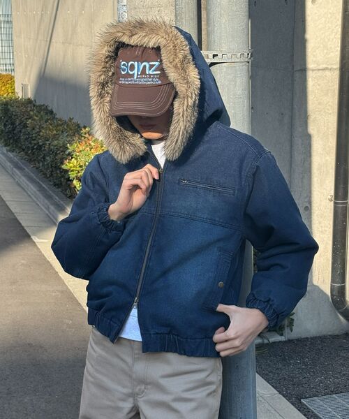 D&G デニムジャケット XS ダークブルー ファー付き D&G デニム