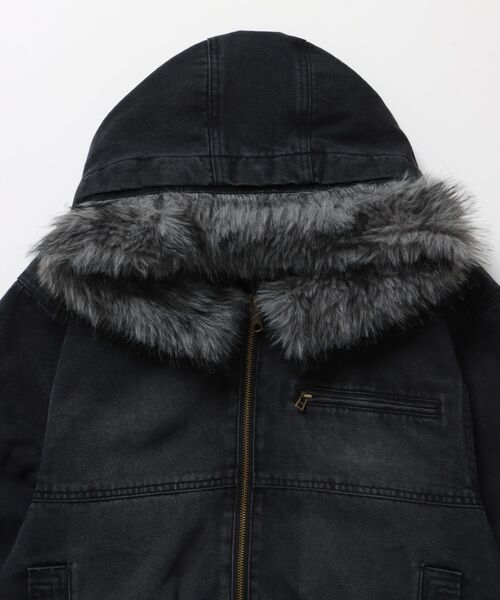 SEQUENZ(シークエンズ)の「フェイクファー / 中綿デニムフーディジャケット / FUR DENIM HOODIEJKT(その他アウター・メンズ・ネイビー/ブラック/ブルー・MEDIUM/LARGE)」の12枚目の写真