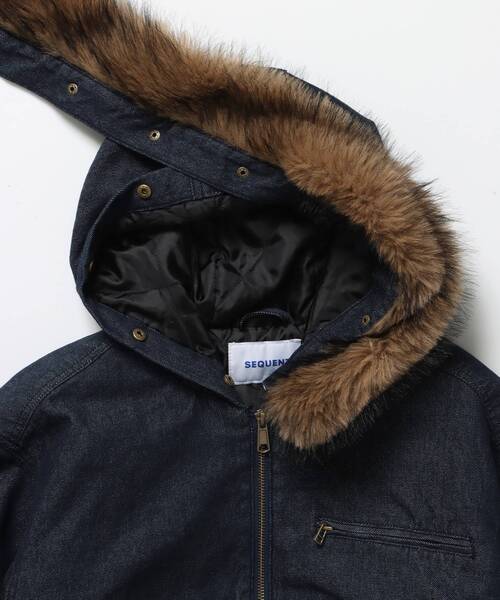 SEQUENZ(シークエンズ)の「フェイクファー / 中綿デニムフーディジャケット / FUR DENIM HOODIEJKT(その他アウター・メンズ・ネイビー/ブラック/ブルー・MEDIUM/LARGE)」の19枚目の写真