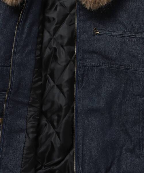 SEQUENZ(シークエンズ)の「フェイクファー / 中綿デニムフーディジャケット / FUR DENIM HOODIEJKT(その他アウター・メンズ・ネイビー/ブラック/ブルー・MEDIUM/LARGE)」の22枚目の写真