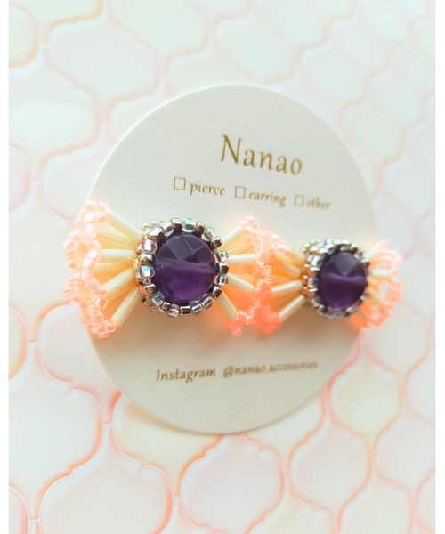 tone（トーン）の「【七音】天然石のキャンディピアス(MA)（ピアス（両耳用）・レディース・ライトブルー/ピンク/パープル・FREE）」の11枚目の写真