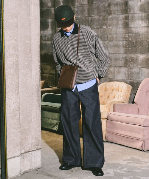 niko and...（ニコアンド）の「裏毛ボーダーポロ（ポロシャツ・メンズ・ブラック/ネイビー/ライトグリーン・MEDIUM/LARGE）」の5枚目の写真