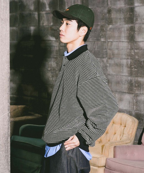 niko and...（ニコアンド）の「裏毛ボーダーポロ（ポロシャツ・メンズ・ブラック/ネイビー/ライトグリーン・MEDIUM/LARGE）」の8枚目の写真