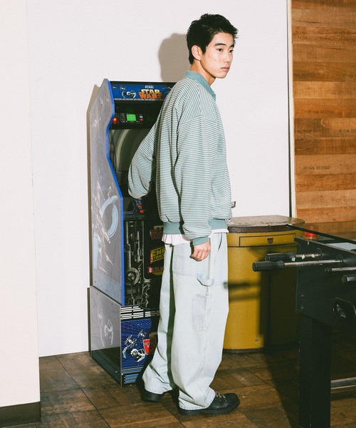 niko and...（ニコアンド）の「裏毛ボーダーポロ（ポロシャツ・メンズ・ブラック/ネイビー/ライトグリーン・MEDIUM/LARGE）」の10枚目の写真