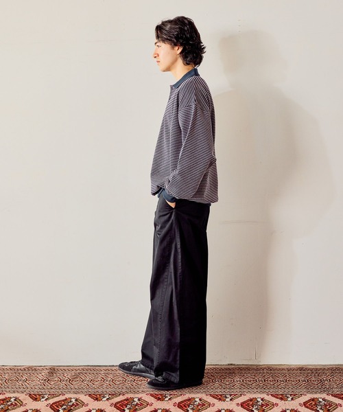 niko and...（ニコアンド）の「裏毛ボーダーポロ（ポロシャツ・メンズ・ブラック/ネイビー/ライトグリーン・MEDIUM/LARGE）」の14枚目の写真