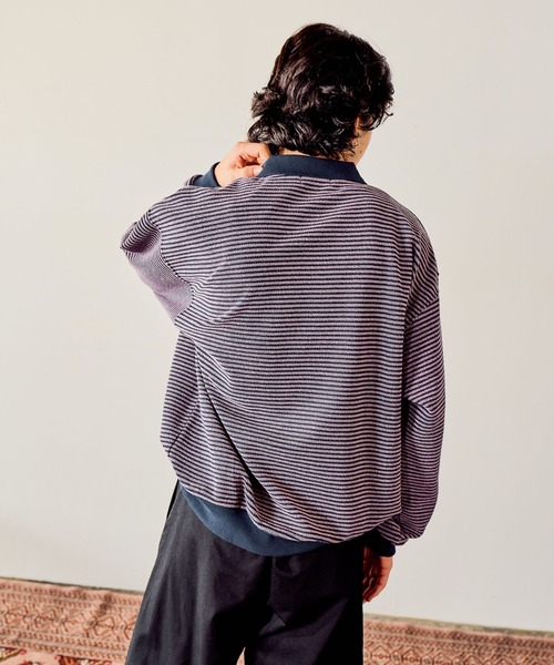 niko and...（ニコアンド）の「裏毛ボーダーポロ（ポロシャツ・メンズ・ブラック/ネイビー/ライトグリーン・MEDIUM/LARGE）」の18枚目の写真