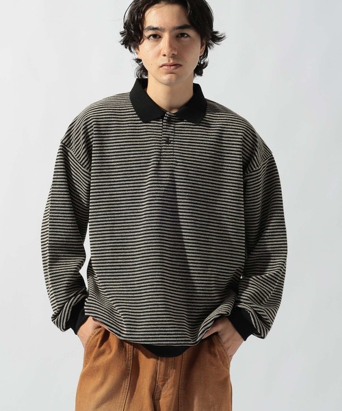 niko and...（ニコアンド）の「裏毛ボーダーポロ（ポロシャツ・メンズ・ブラック/ネイビー/ライトグリーン・MEDIUM/LARGE）」の22枚目の写真