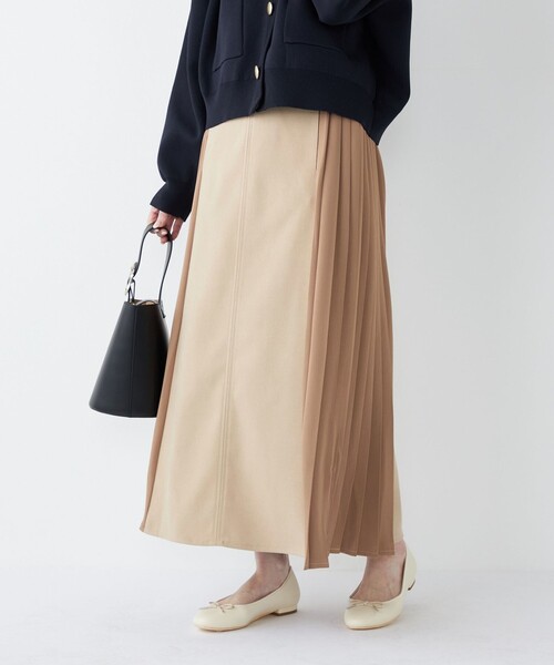 セール】SHIPS Colors:〈手洗い可能〉プリーツ コンビ スカート