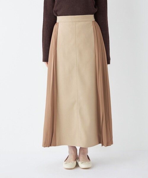 セール】SHIPS Colors:〈手洗い可能〉プリーツ コンビ スカート