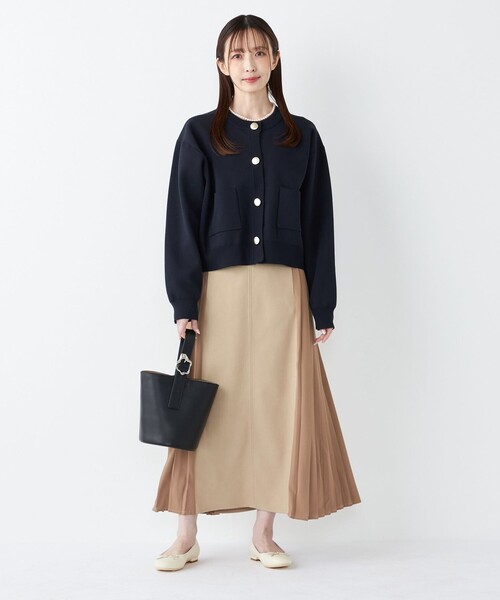 SHIPS Colors(シップス カラーズ)の「SHIPS Colors:〈手洗い可能〉プリーツ コンビ スカート(スカート・レディース・ダークグレー/ベージュ/ブラウン・SMALL/MEDIUM)」の7枚目の写真