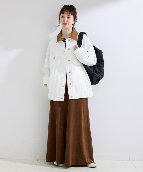 B.C STOCK（ベーセーストック）の「ウォッシャブル / DU JOUR / デュ ジュール 3x1 JEAN JACKET（デニムジャケット・レディース・ホワイト/サックスブルー・FREE）」の3枚目の写真