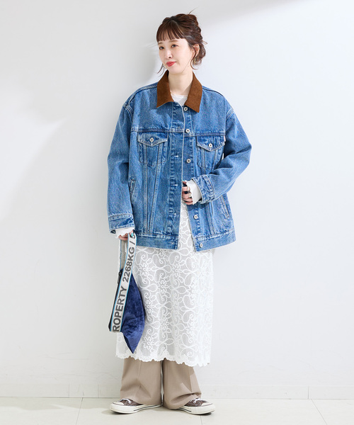 B.C STOCK（ベーセーストック）の「ウォッシャブル / DU JOUR / デュ ジュール 3x1 JEAN JACKET（デニムジャケット・レディース・ホワイト/サックスブルー・FREE）」の11枚目の写真