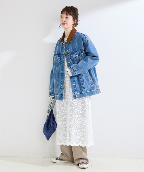 B.C STOCK（ベーセーストック）の「ウォッシャブル / DU JOUR / デュ ジュール 3x1 JEAN JACKET（デニムジャケット・レディース・ホワイト/サックスブルー・FREE）」の12枚目の写真