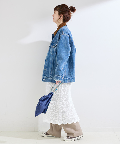 B.C STOCK（ベーセーストック）の「ウォッシャブル / DU JOUR / デュ ジュール 3x1 JEAN JACKET（デニムジャケット・レディース・ホワイト/サックスブルー・FREE）」の13枚目の写真