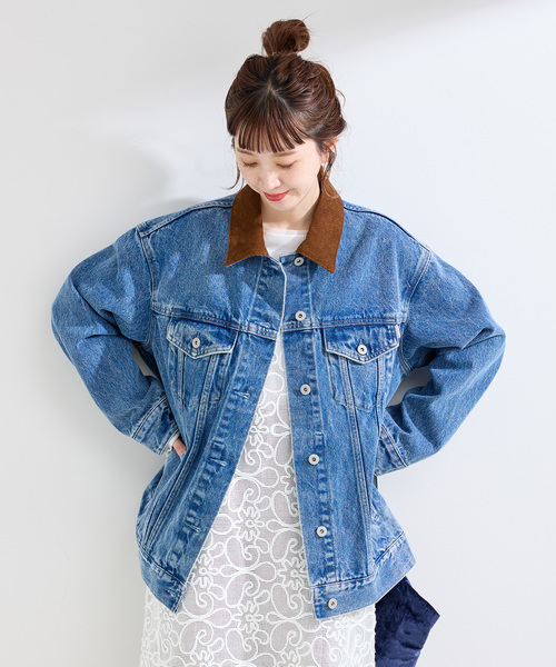 B.C STOCK（ベーセーストック）の「ウォッシャブル / DU JOUR / デュ ジュール 3x1 JEAN JACKET（デニムジャケット・レディース・ホワイト/サックスブルー・FREE）」の15枚目の写真