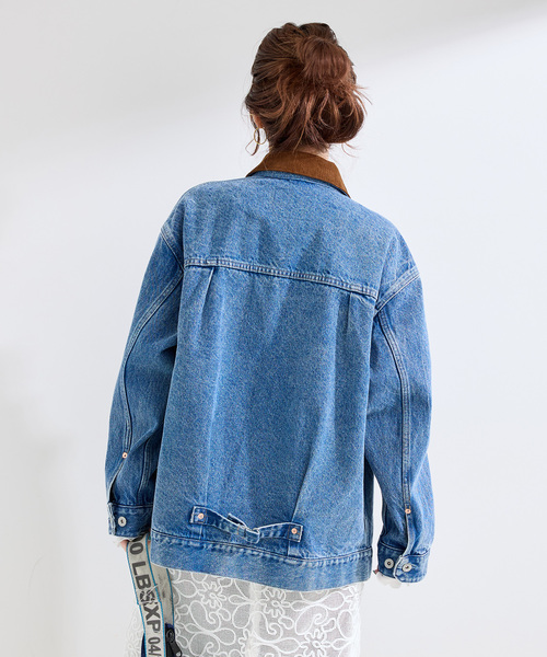 B.C STOCK（ベーセーストック）の「ウォッシャブル / DU JOUR / デュ ジュール 3x1 JEAN JACKET（デニムジャケット・レディース・ホワイト/サックスブルー・FREE）」の18枚目の写真