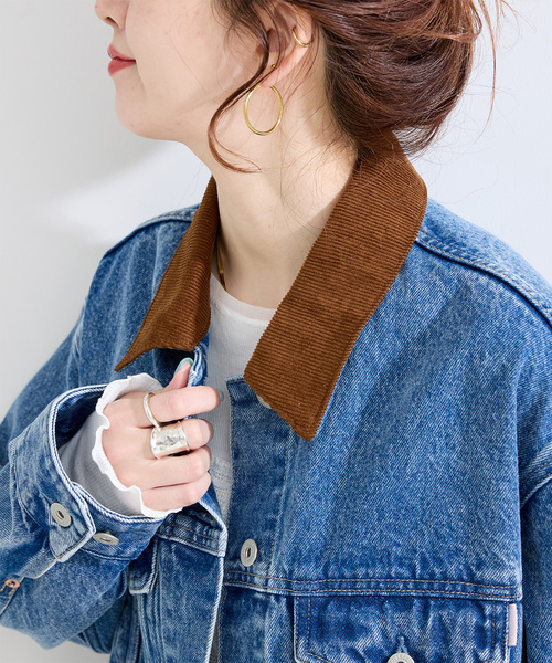 B.C STOCK（ベーセーストック）の「ウォッシャブル / DU JOUR / デュ ジュール 3x1 JEAN JACKET（デニムジャケット・レディース・ホワイト/サックスブルー・FREE）」の19枚目の写真