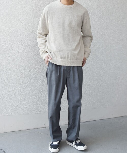 SHIPS any(シップス エニィ)の「SHIPS any: 〈手洗い可能〉JAPAN MADE ペーパーヤーン ハイゲージ クルーネック ニット◇(ニット/セーター・メンズ・ベージュ/ネイビー/チャコールグレー・MEDIUM/LARGE/X-LARGE)」の9枚目の写真