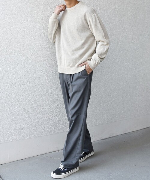 SHIPS any(シップス エニィ)の「SHIPS any: 〈手洗い可能〉JAPAN MADE ペーパーヤーン ハイゲージ クルーネック ニット◇(ニット/セーター・メンズ・ベージュ/ネイビー/チャコールグレー・MEDIUM/LARGE/X-LARGE)」の10枚目の写真