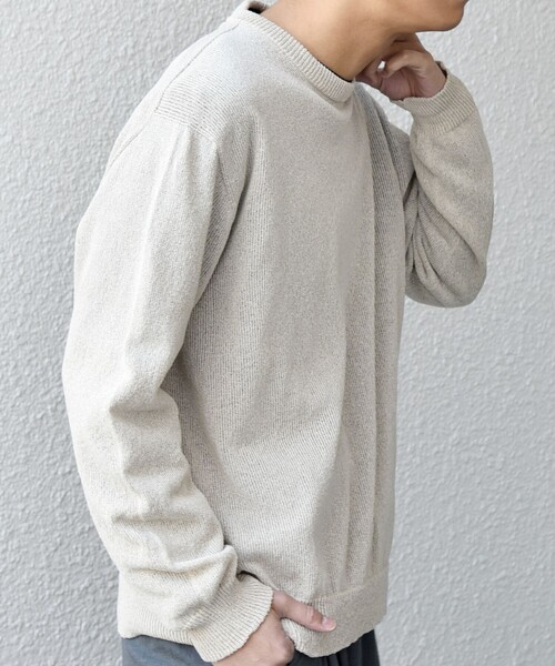 SHIPS any(シップス エニィ)の「SHIPS any: 〈手洗い可能〉JAPAN MADE ペーパーヤーン ハイゲージ クルーネック ニット◇(ニット/セーター・メンズ・ベージュ/ネイビー/チャコールグレー・MEDIUM/LARGE/X-LARGE)」の13枚目の写真