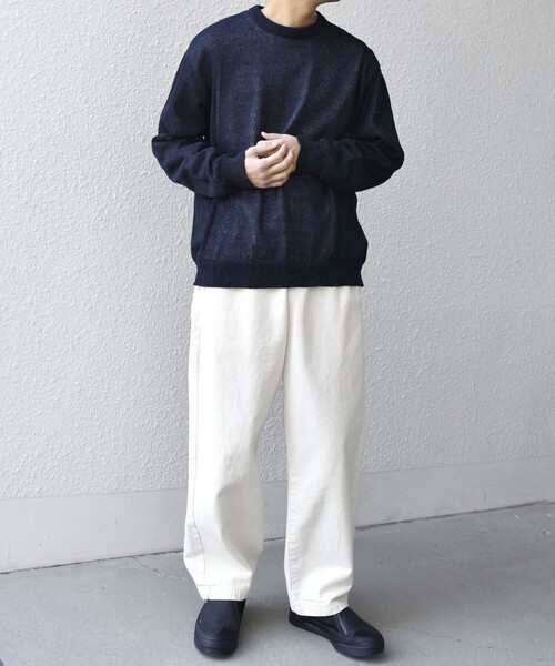 SHIPS any(シップス エニィ)の「SHIPS any: 〈手洗い可能〉JAPAN MADE ペーパーヤーン ハイゲージ クルーネック ニット◇(ニット/セーター・メンズ・ベージュ/ネイビー/チャコールグレー・MEDIUM/LARGE/X-LARGE)」の14枚目の写真