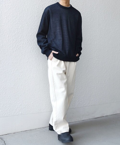 SHIPS any(シップス エニィ)の「SHIPS any: 〈手洗い可能〉JAPAN MADE ペーパーヤーン ハイゲージ クルーネック ニット◇(ニット/セーター・メンズ・ベージュ/ネイビー/チャコールグレー・MEDIUM/LARGE/X-LARGE)」の15枚目の写真