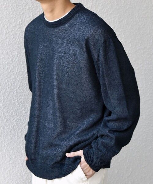 SHIPS any(シップス エニィ)の「SHIPS any: 〈手洗い可能〉JAPAN MADE ペーパーヤーン ハイゲージ クルーネック ニット◇(ニット/セーター・メンズ・ベージュ/ネイビー/チャコールグレー・MEDIUM/LARGE/X-LARGE)」の17枚目の写真