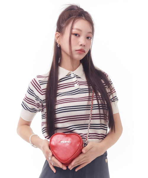 ANOETIC(アノエティック)の「HEART CHAIN MINI BAG_RED(メッセンジャーバッグ・レディース・レッド・FREE)」の1枚目の写真