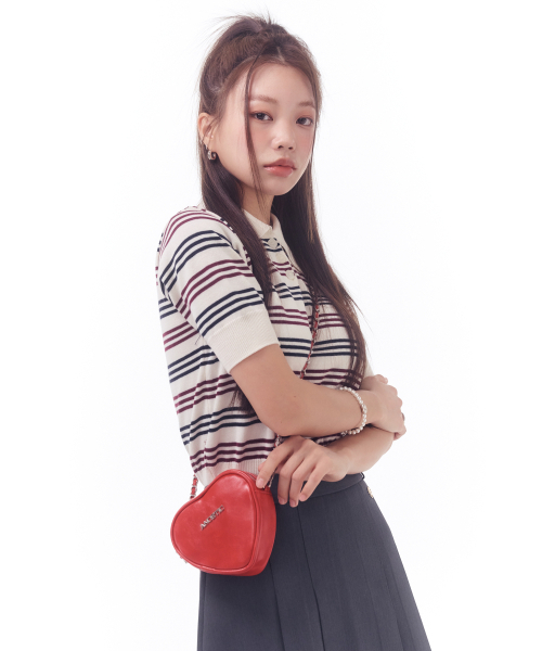 ANOETIC(アノエティック)の「HEART CHAIN MINI BAG_RED(メッセンジャーバッグ・レディース・レッド・FREE)」の3枚目の写真