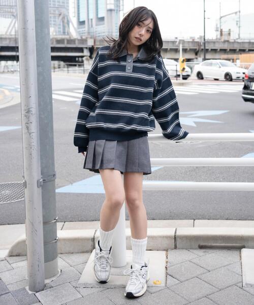 WEGO（ウィゴー）の「WEGO/【26年春新作】ポロニットプルオーバー（ニット/セーター・レディース・ピンク/オフホワイト/ブルー系その他5/グレー系その他5・FREE）」の11枚目の写真