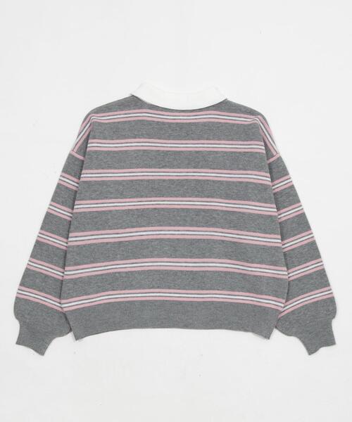 WEGO（ウィゴー）の「WEGO/【26年春新作】ポロニットプルオーバー（ニット/セーター・レディース・ピンク/オフホワイト/ブルー系その他5/グレー系その他5・FREE）」の7枚目の写真