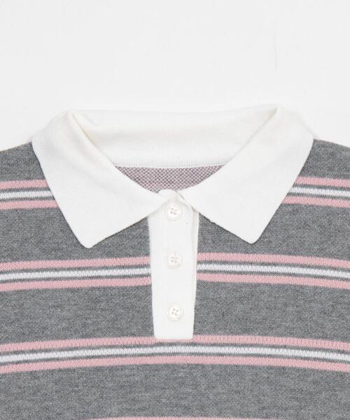 WEGO（ウィゴー）の「WEGO/【26年春新作】ポロニットプルオーバー（ニット/セーター・レディース・ピンク/オフホワイト/ブルー系その他5/グレー系その他5・FREE）」の8枚目の写真