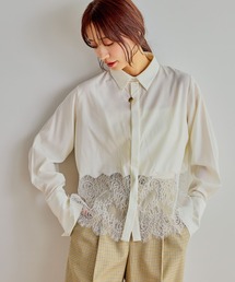 mysty woman | 裾レース切り替えシャツ 643874(シャツ/ブラウス)