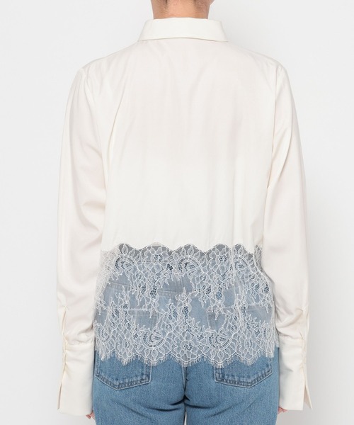 mysty woman（ミスティウーマン）の「裾レース切り替えシャツ　643874（シャツ/ブラウス・レディース・オフホワイト/ブラック・FREE）」の13枚目の写真