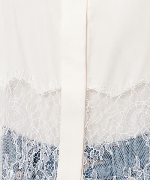 mysty woman（ミスティウーマン）の「裾レース切り替えシャツ　643874（シャツ/ブラウス・レディース・オフホワイト/ブラック・FREE）」の19枚目の写真